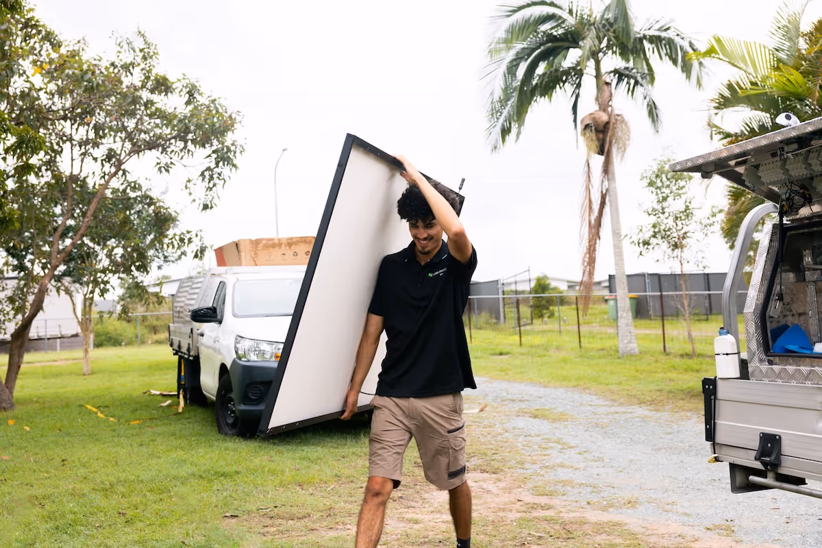 LMS Electrical in-house electrician installing EV charging station.