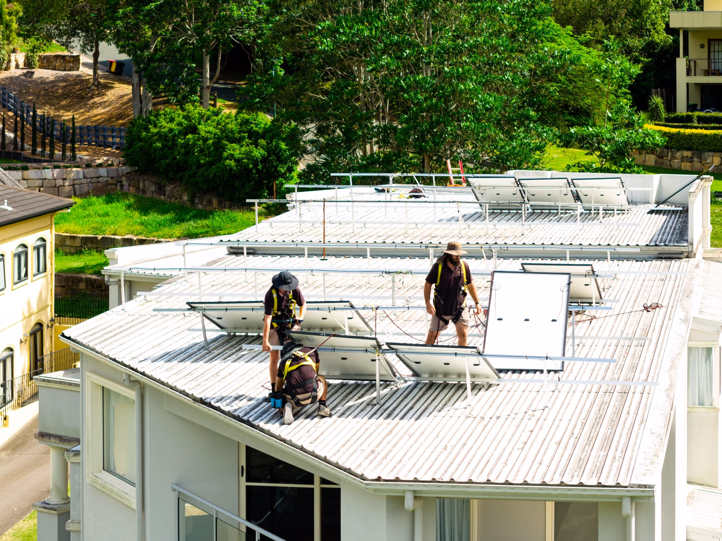 Aerial view of solar installation